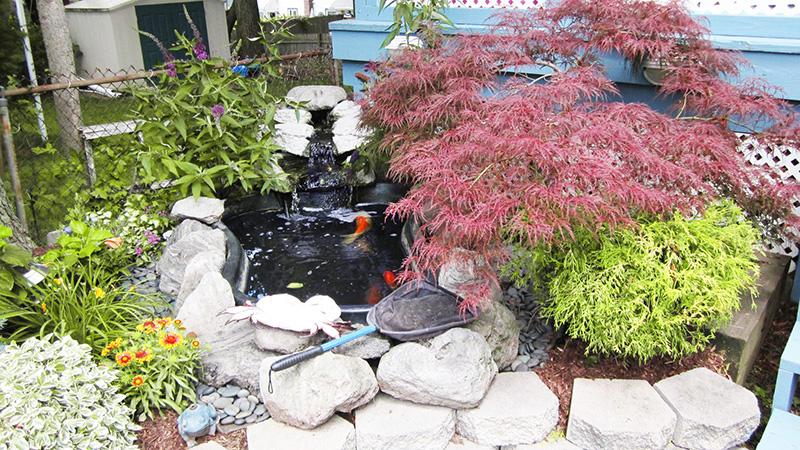 Waterfall patched up by Russo's landscape