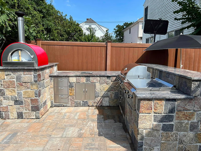Outdoor kitchen work on  a guest's outdoor kitchen 